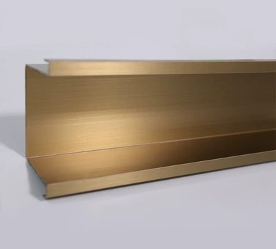 Brushed champagne gold stainless steel frame with edge strip